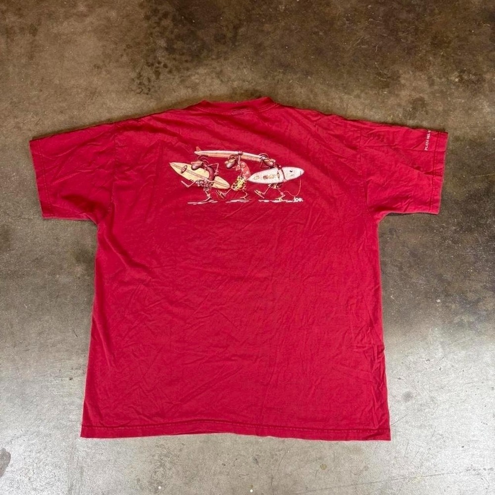 Red vintage 90s Joe. surf tee with cool graphic Size men's XL
